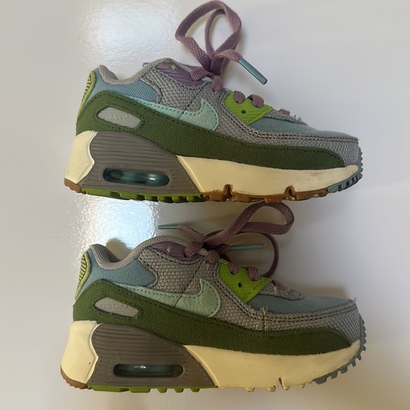 Unisex Toddler Nike Air Max 90 LTR size 9 color green/purple/blue/cream - Picture 8 of 11